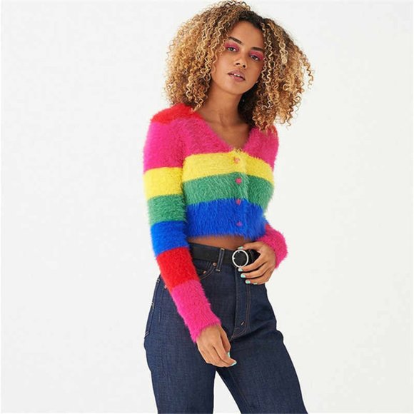 Lazy Oaf Fluffy Fuzz Rainbow Bright 